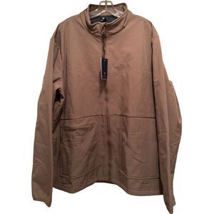 NWT Maelreg Men's Performance Softshell Jacket Fleece Lined Zip-Up Brown 2XL